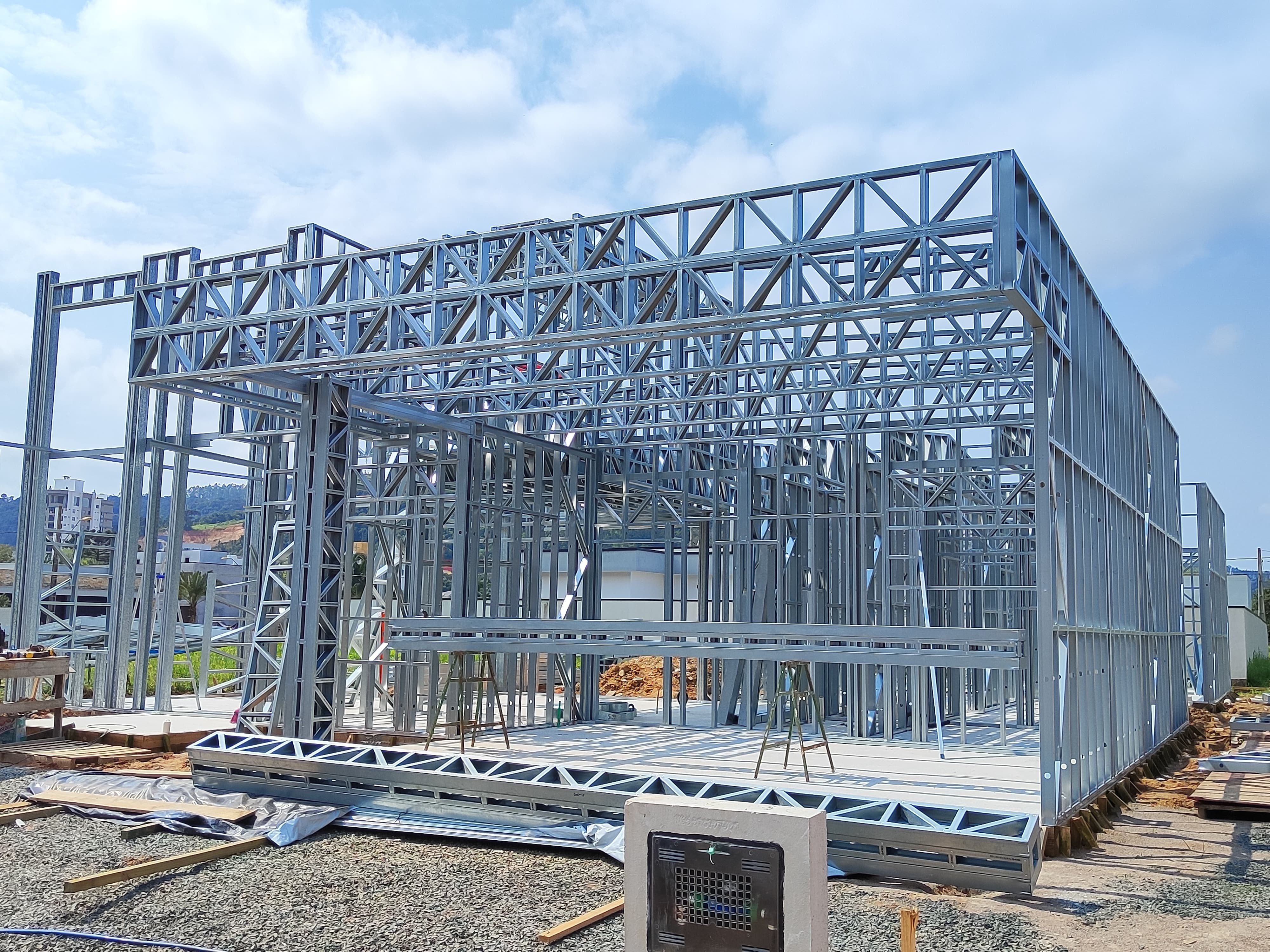 Fachada de casa em Steel Frame